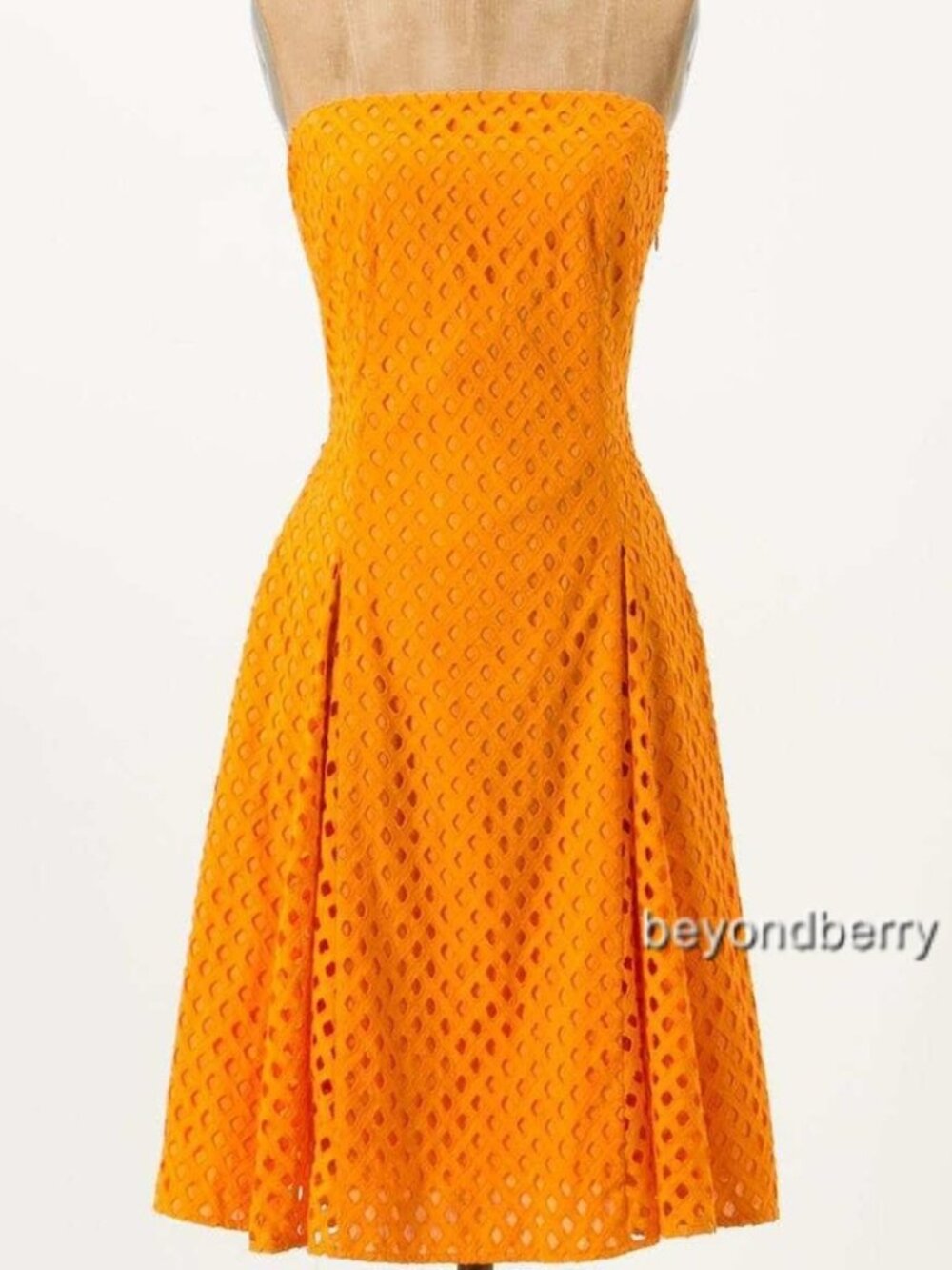 Anthropologie Maeve Lasse Orange A-Line Dress